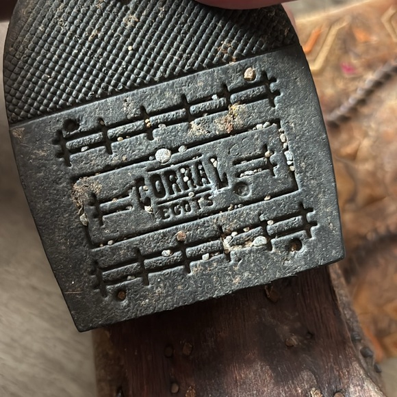 Vtg Corral Brown Embroidered Cowboy Boots size 7.5 - Picture 4 of 7